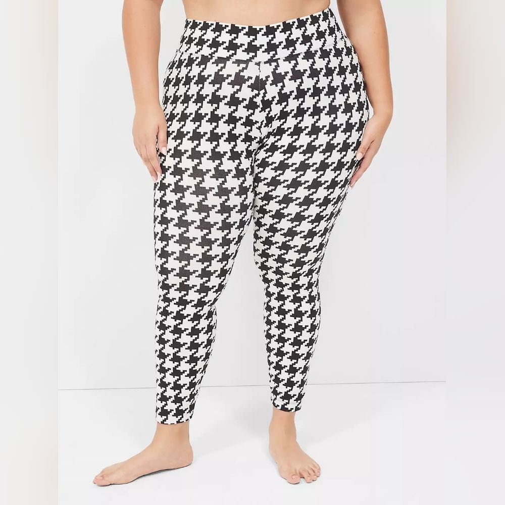Lane Bryant Black‎ & White Plus Size Houndstooth Pull On Leggings Size G/H
